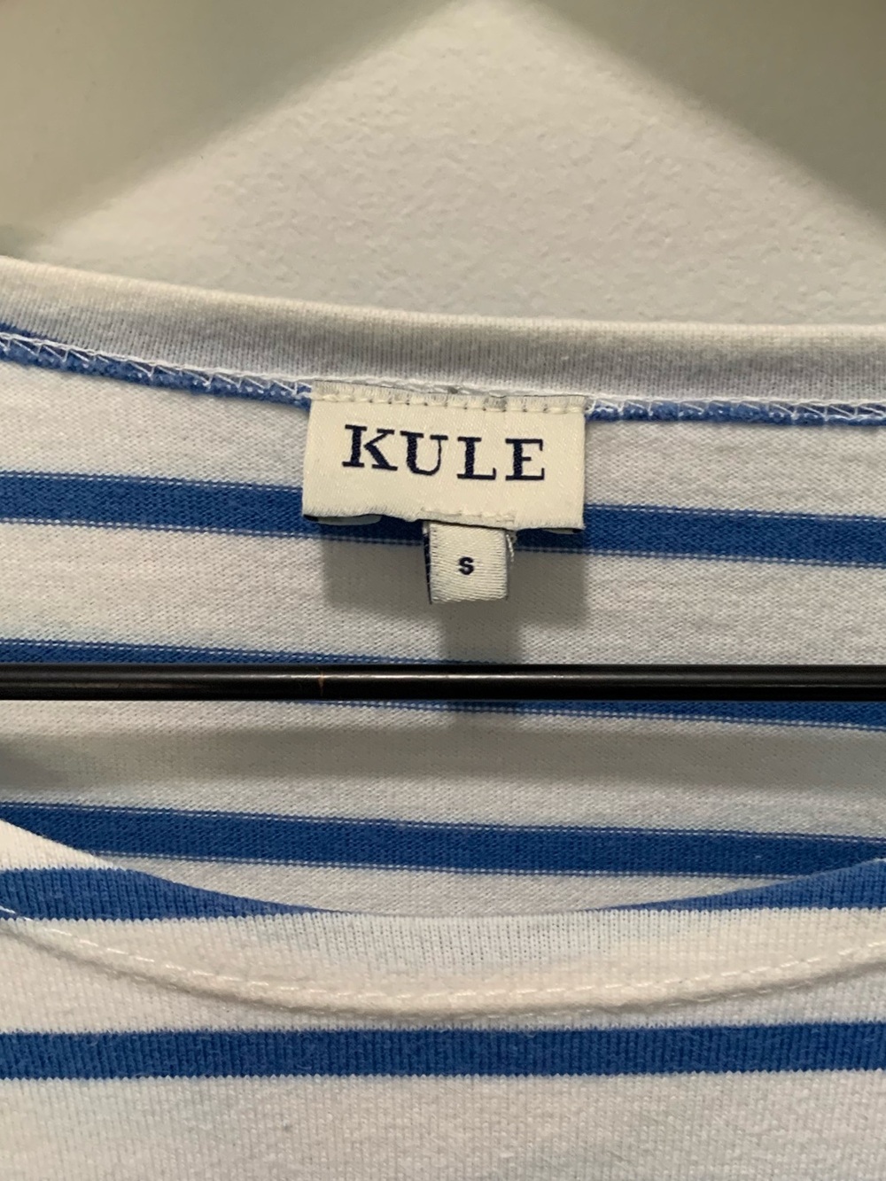 Kule The Striped Modern Long Top White Royal Blue Size Small - Picture 5 of 7